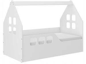 Dječji krevetić kućica 160 x 80 cm bijeli lijevo
