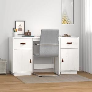 VidaXL Radni stol s ormarićima bijeli 135x50x75 cm od masivne borovine