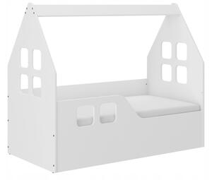Dječji krevetić kućica 140 x 70 cm bijeli lijevo