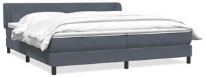 Box Spring krevet s madracima tamno sivi 180x210 cm baršun - Siva / 180 x 210 cm