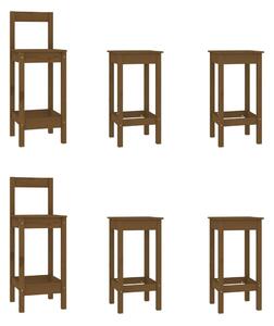 VidaXL 6-dijelni set barskih stolica boja meda od masivne borovine