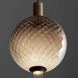 OLEV LED viseća svjetiljka BEAM STICK NUANCE BALLOTON smeđa Ø 20 cm 927, prigušiva, Smeđa / hrđa, Dnevni boravak/blagovaonica, Staklo