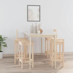 VidaXL 6-dijelni set barskih stolica od masivne borovine