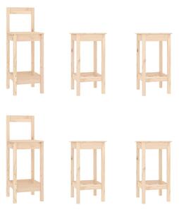VidaXL 6-dijelni set barskih stolica od masivne borovine