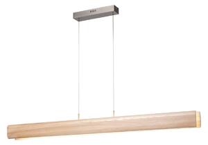 Brilliant Monterra LED viseća lampa, duljina 100 cm, svijetlosmeđa, drvo, prigušiva, Drvo, Dnevni boravak/blagovaonica, Drvo
