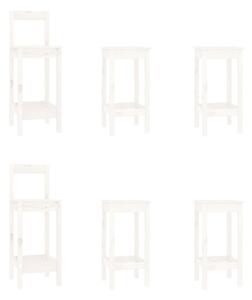 VidaXL 6-dijelni set barskih stolica bijeli od masivne borovine