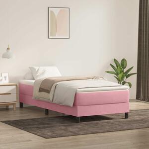 Box spring krevet bez madracem ružičasti 90x220 cm baršunasti - Ružičasti / 90 x 220 cm