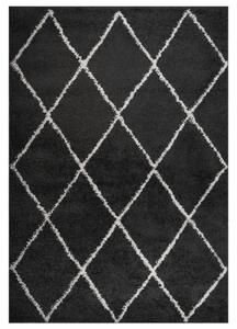 VidaXL Čupavi tepih s visokim vlaknima krem i antracit 160 x 230 cm