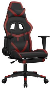 VidaXL Igraća stolica od umjetne kože s osloncem crna i boja vina