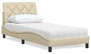 Krevet s madracem krem 80 x 200 cm od tkanine - Krema / 80 x 200 cm