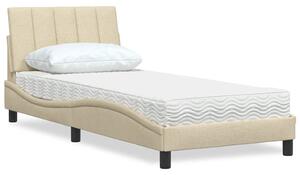 Krevet s madracem Hanko krem 80 x 200 cm od tkanine - Krema / 80 x 200 cm