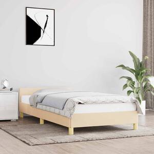 Okvir kreveta s uzglavljem bez madraca krem 90x200cm od tkanine - Krema / 90 x 200 cm