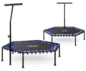 Neo-Sport fitness trampolin s ručkom 127 cm, šesterokutni, plavi