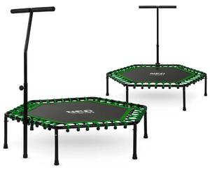 Neo-Sport fitness trampolin s ručkom 127 cm, šesterokutni, zeleni