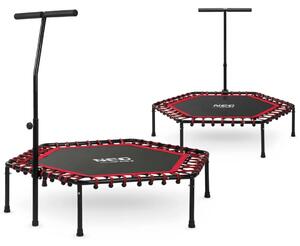 Neo-Sport fitness trampolin s ručkom 127 cm, šesterokutni, crveni
