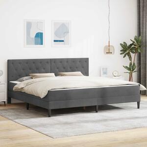 Okvir kreveta s madracem Tamno siva 180 x 200 cm Baršun - Siva / 180 x 200 cm