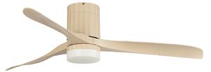 Novri LED stropni ventilator, bež, Ø 132 cm, CCT, tih - Lucande Lucande, Novri, Bež, Dnevna soba, Plastika, Moderan