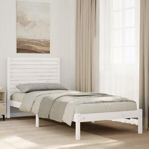 Dugi okvir kreveta bez madraca bijeli 90 x 210 cm masivno drvo - Bijela / 90 x 210 cm