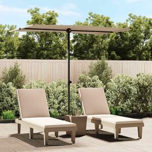 Vrtni suncobran s aluminijskim stupom 2 x 1,5 m smeđe-sivi - Tupe / 200 x 150 cm