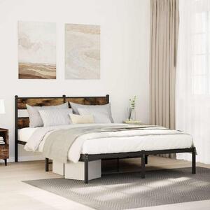 Metalni okvir kreveta bez madraca boja hrasta 135x190 cm - Smeđa / 135 x 190 cm