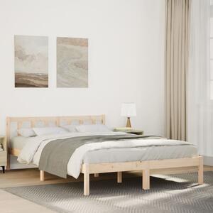 Dugi okvir kreveta bez madraca 140 x 210 cm masivna borovina - Smeđa / 140 x 210 cm