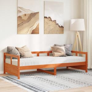 Dnevni krevet s madracem voštano smeđi 90x200 cm od borovine - Smeđa / 90 x 200 cm