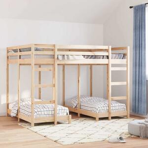 Trokatni krevet Smeđa 140 x 200 cm Čvrsto borovo drvo - Smeđa / 140 x 200 cm