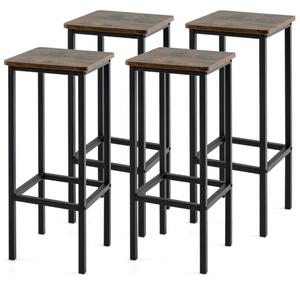 Vintage set 4 barskih stolica do 100 kg s osloncem za noge, visina sjedala 72 cm