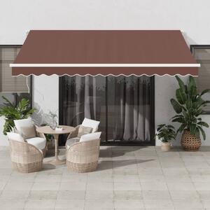 Tenda na ručno uvlačenje s LED smeđa 400 x 350 cm - Smeđa / 400 x 350 cm