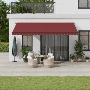 Tenda na ručno uvlačenje s LED svjetlima bordo 500 x 350 cm - Bordo / 500 x 350 cm