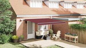 Tenda na ručno uvlačenje s LED svjetlima bordo 400 x 300 cm - Bordo / 400 x 300 cm