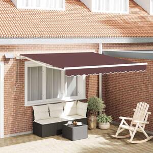Tenda na ručno uvlačenje s LED smeđa 300 x 250 cm - Smeđa / 300 x 250 cm