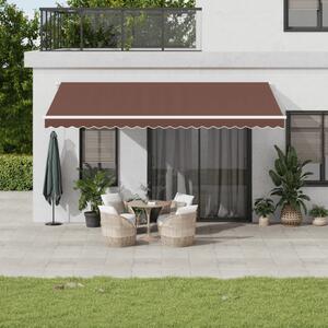 Tenda na ručno uvlačenje s LED smeđa 500 x 350 cm - Smeđa / 500 x 350 cm