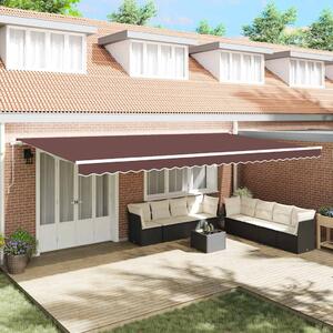 Tenda na ručno uvlačenje smeđa 600 x 300 cm - Smeđa / 600 x 300 cm