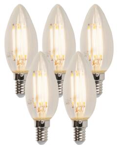 Set od 5 E14 prigušivih LED žarulja sa žarnom niti B35 5W 380lm 2700K