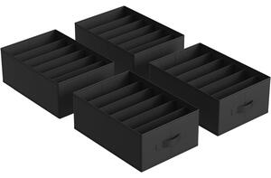 Set od 4 kutije za pohranu, organitatori ladica, 42 x 30 x 17 cm, crni | SONGMICS