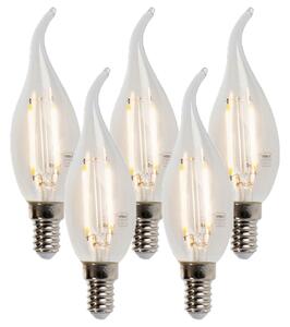 Set od 5 E14 prigušivih LED žarulja s filamentom u obliku svijeće 250lm 2700K