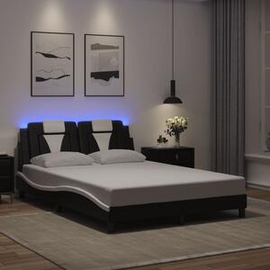 Okvir kreveta Viana s LED-om bez madracacrno-bijeli 140 x 190 cm - Crna / 140 x 190 cm