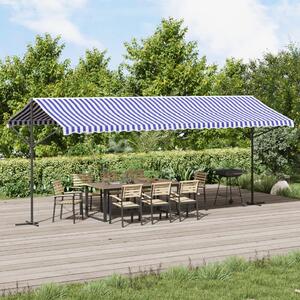 Samostojeća tenda plavo-bijela 600 x 300 cm od tkanine i čelika - Plava / 6 x 3 m