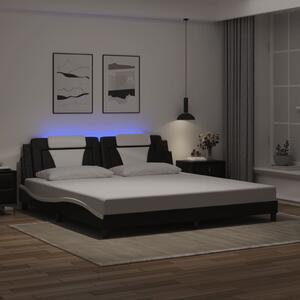 Okvir kreveta Viana s LED-om bez madracacrno-bijeli 200 x 200 cm - Crna / 200 x 200 cm