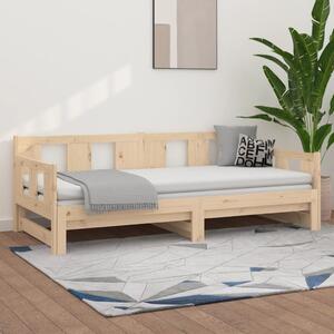 Dnevni krevet na izvlačenje masivna borovina 2x(80x200) cm - Smeđa / 80 x 200 cm