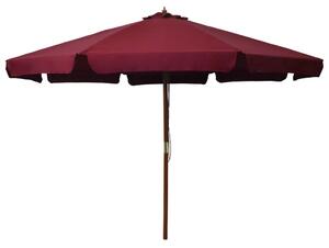 Vrtni suncobran s drvenom šipkom 330 cm bordo - Crvena / N/A