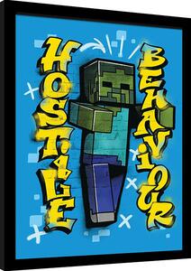 Uokvireni poster Minecraft - Hostile Behaviour