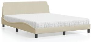 Krevet s madracem Dover krem 160x200 cm od tkanine - Krema / 160 x 200 cm