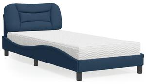Krevet s madracem Hvar plavi 80x200 cm od tkanine - Plava / 80 x 200 cm