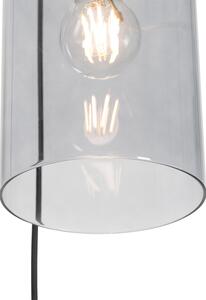 Moderna viseća svjetiljka mesing s dimnim staklom 3-svjetla - Vidra