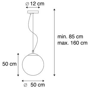 Skandinavska viseća svjetiljka opalo staklo 50 cm - Kugla 50