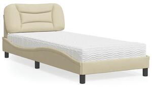 Krevet s madracem Hvar krem 80 x 200 cm od tkanine - Krema / 80 x 200 cm