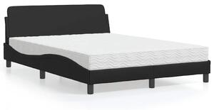 Krevet s madracem Dover crni 120 x 200 cm od umjetne kože - Crna / 120 x 200 cm
