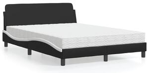Krevet s madracem Dover crno-bijeli 120 x 200 cm od umjetne kože - Crna / 120 x 200 cm
